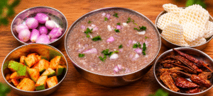 Ragi koozh with sidedishes